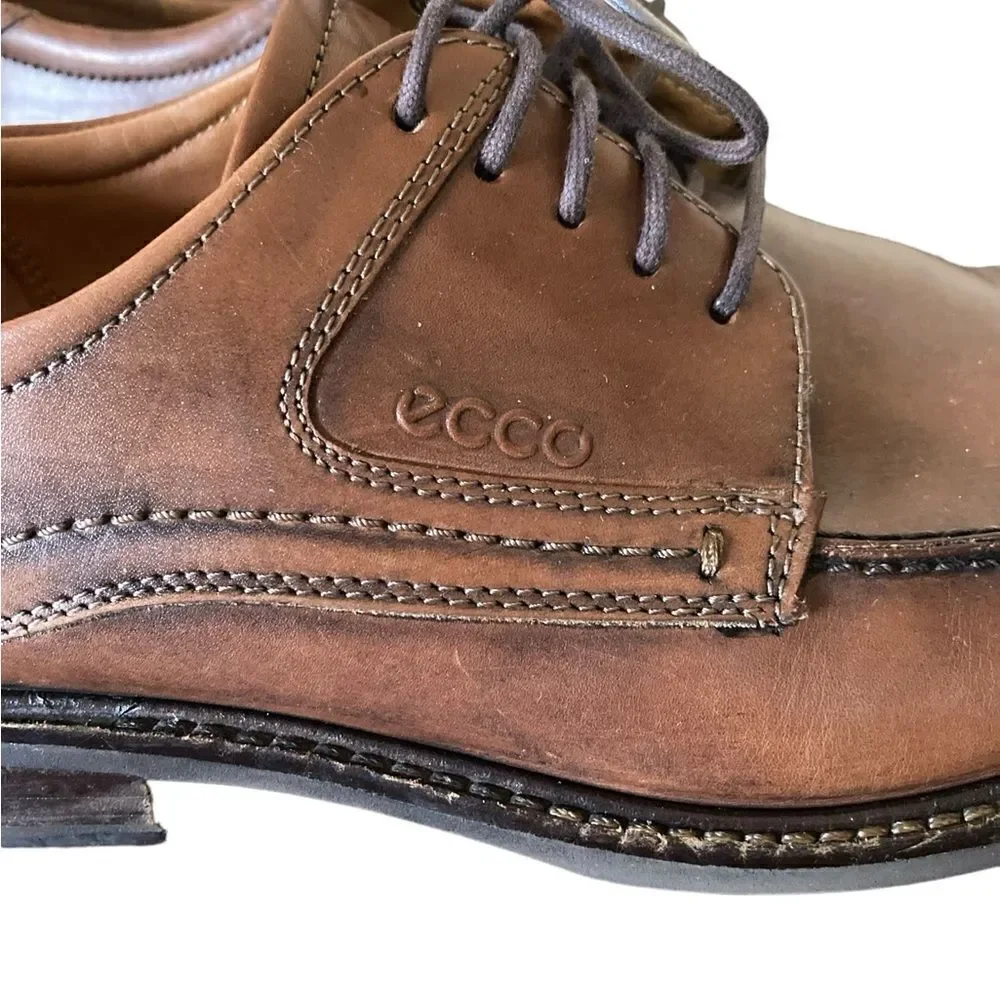 Ecco Shoes Mens Size 11 Leather Square Toe Oxfords